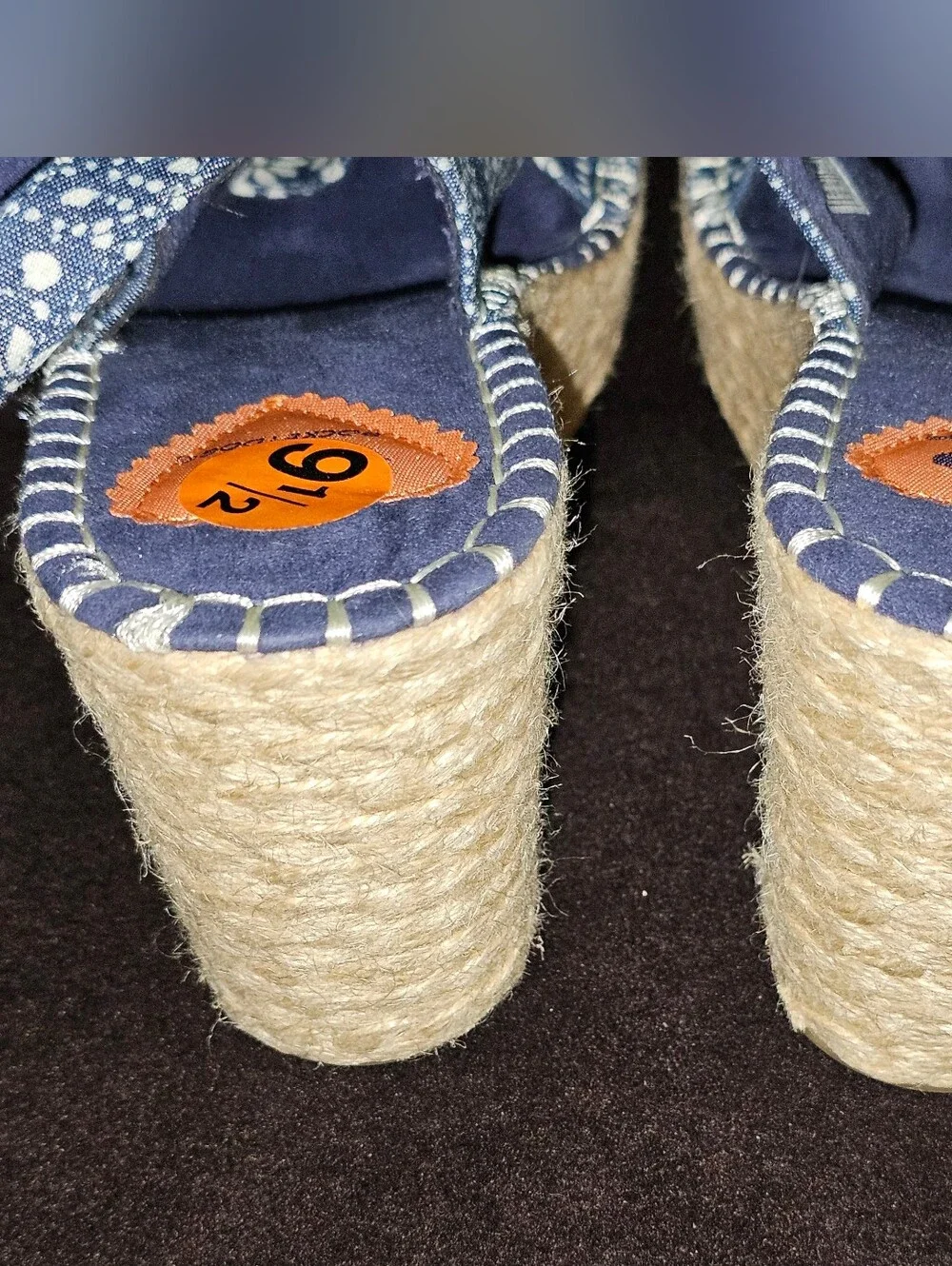 NWT Rocketdog Women's Blue/White Rope Espidrile Wedge Sandals Open Toe- Size 9.5
